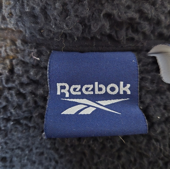 Reebok Sherpa Fleece Hoodie Jacket Black Zip Up Cozy Athleisure L Post Workout - Picture 4 of 6